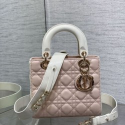 Special Grade Replica Dior Lady Dior My ABCDior Small Top Handle Bag, Pink/White Clone Sale