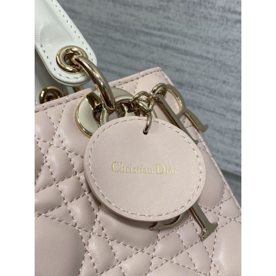 Special Grade Replica Dior Lady Dior My ABCDior Small Top Handle Bag, Pink/White Clone Sale