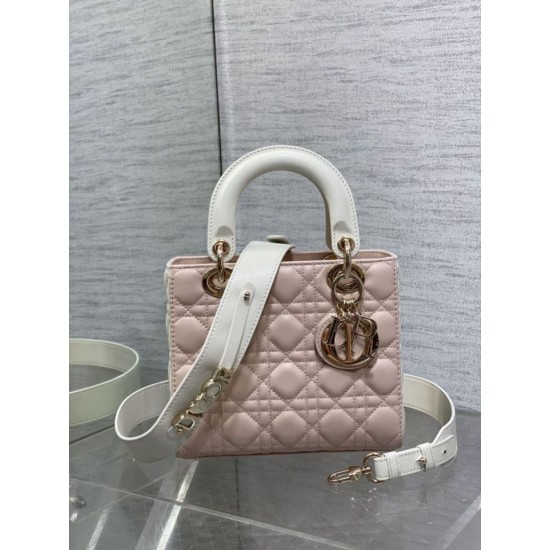 Special Grade Replica Dior Lady Dior My ABCDior Small Top Handle Bag, Pink/White Clone Sale