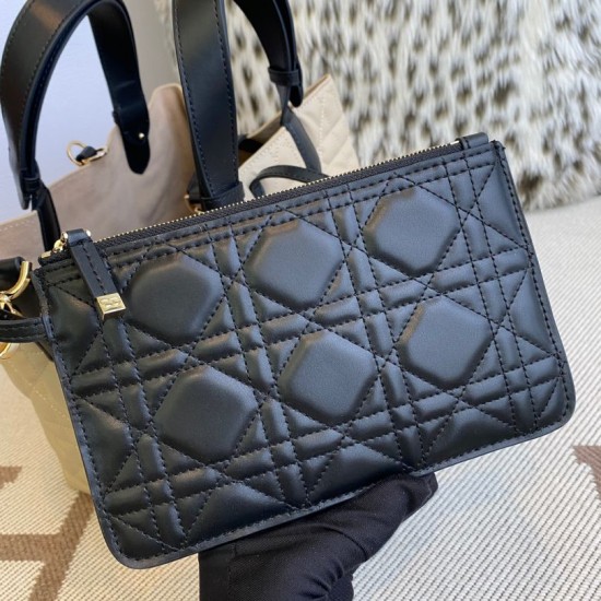 Special Grade Replica Dior Toujours Medium Macrocannage Bag, Light Blue/Black Clone Sale