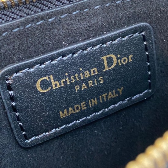 Special Grade Replica Dior Toujours Medium Macrocannage Bag, Light Blue/Black Clone Sale