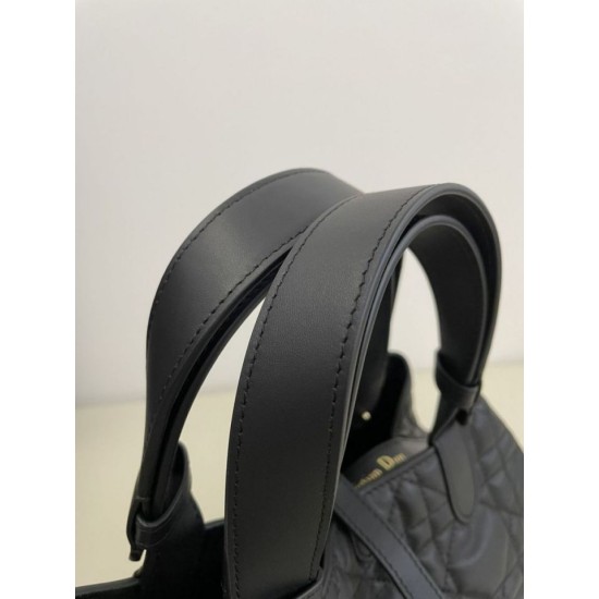 Special Grade Replica Dior Toujours Mini Macrocannage Tote Bag in Black Clone Sale
