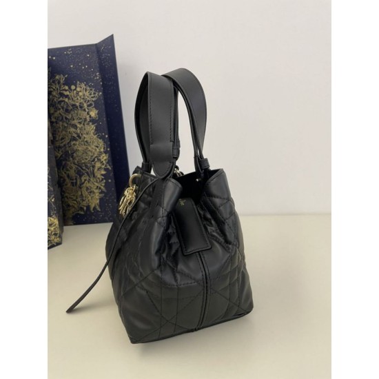 Special Grade Replica Dior Toujours Mini Macrocannage Tote Bag in Black Clone Sale