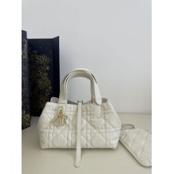 Special Grade Replica Dior Toujours Mini Macrocannage Tote Bag in White Clone Sale