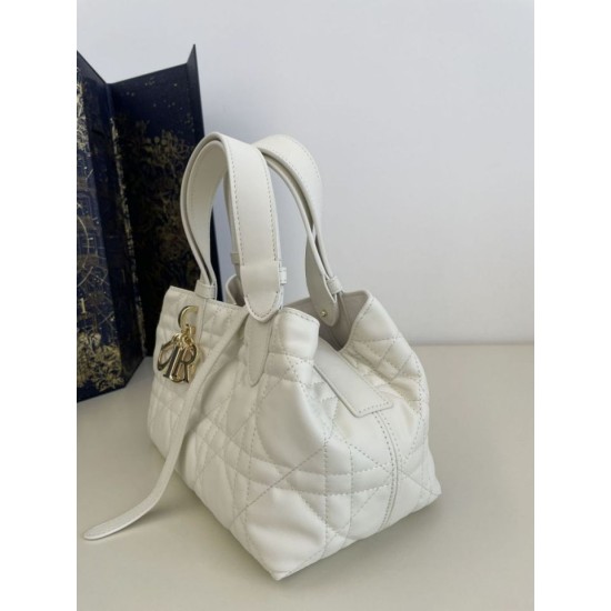 Special Grade Replica Dior Toujours Mini Macrocannage Tote Bag in White Clone Sale