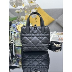 Special Grade Replica Dior Small Toujours Vertical Tote Bag with Lucky Charm in Black Clone Sale