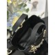 Special Grade Replica Dior Small Toujours Vertical Tote Bag with Lucky Charm in Black Clone Sale