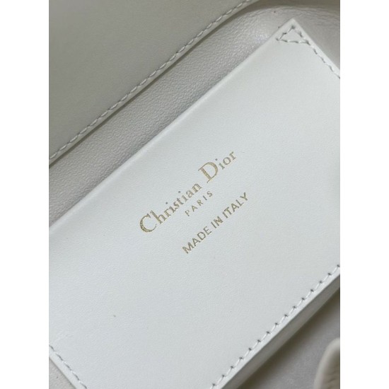 Special Grade Replica Dior Small Toujours Vertical Tote Bag with Lucky Charm in White Clone Sale