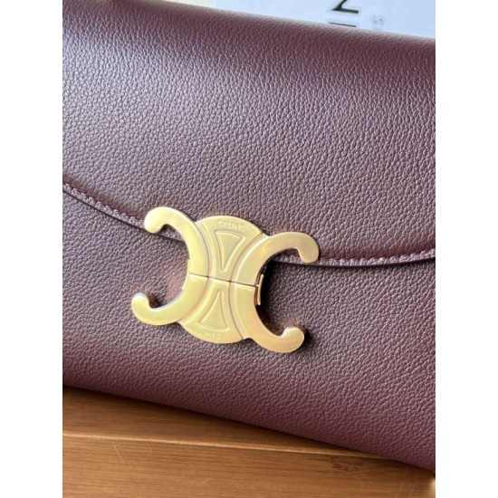 Special Grade Replica Céline Teen Nino Top Handle Bag in Smooth Calfskin in Burgundy Clone Sale