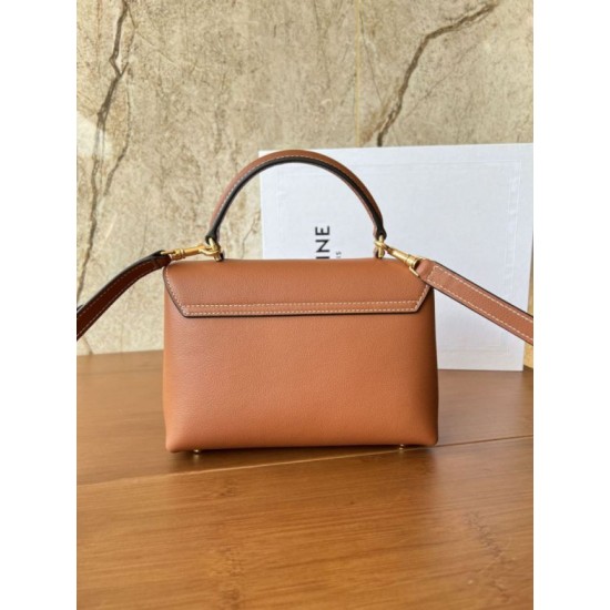 Special Grade Replica Céline Teen Nino Top Handle Bag in Smooth Calfskin in Brown Clone Sale