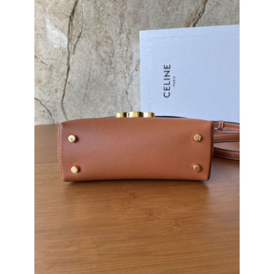 Special Grade Replica Céline Teen Nino Top Handle Bag in Smooth Calfskin in Brown Clone Sale
