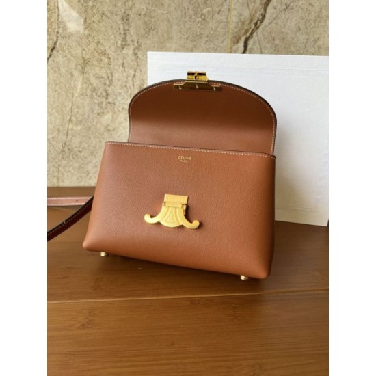 Special Grade Replica Céline Teen Nino Top Handle Bag in Smooth Calfskin in Brown Clone Sale