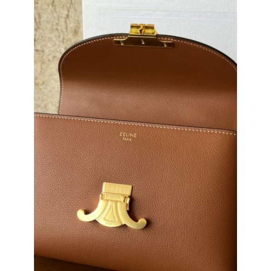 Special Grade Replica Céline Teen Nino Top Handle Bag in Smooth Calfskin in Brown Clone Sale