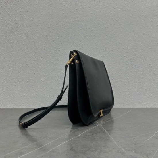 Special Grade Replica Céline Soft Triomphe Besace Crossbody Bag in Black Clone Sale