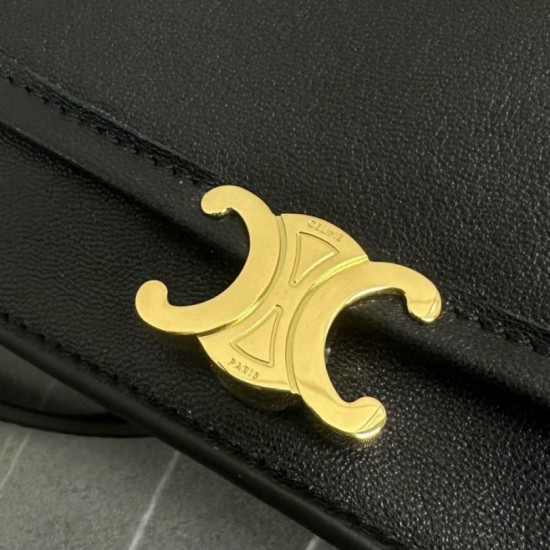 Special Grade Replica Céline Soft Triomphe Besace Crossbody Bag in Black Clone Sale
