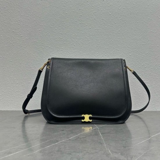 Special Grade Replica Céline Soft Triomphe Besace Crossbody Bag in Black Clone Sale