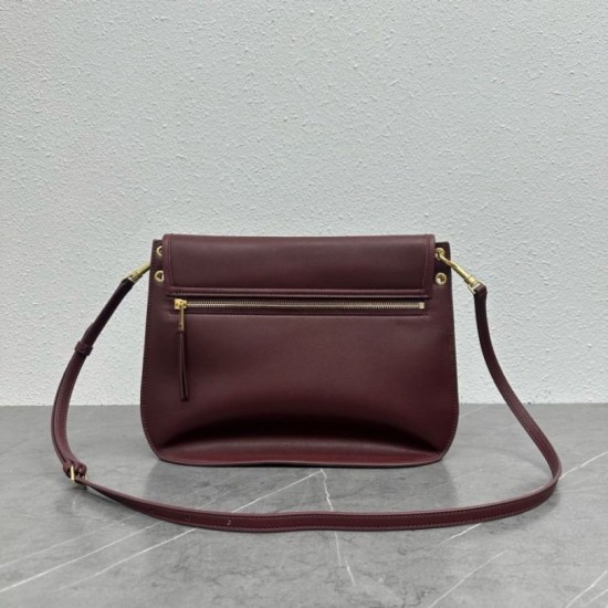 Special Grade Replica Celine Soft Triomphe Besace Shoulder Bag in Burgundy Clone Sale