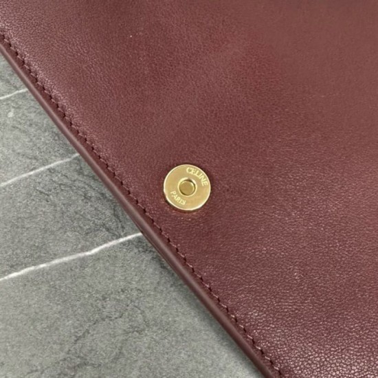 Special Grade Replica Celine Soft Triomphe Besace Shoulder Bag in Burgundy Clone Sale