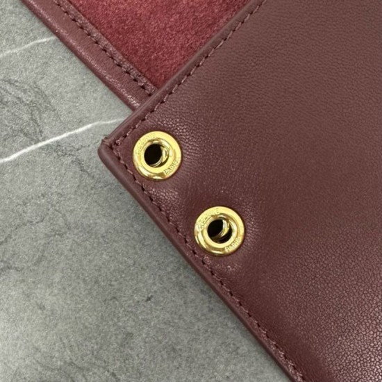 Special Grade Replica Celine Soft Triomphe Besace Shoulder Bag in Burgundy Clone Sale