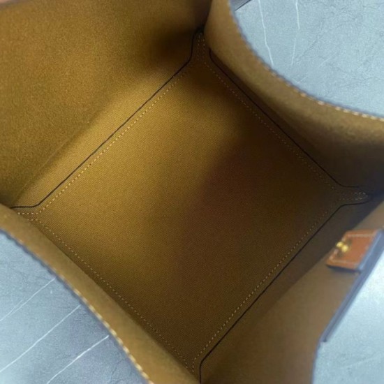Special Grade Replica Celine Triomphe Small Canvas/Calfskin Cube Bag in Brown Clone Sale