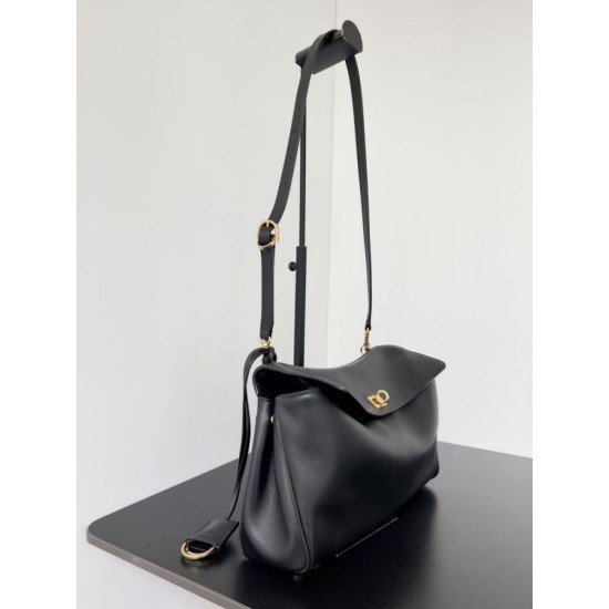 Special Grade Replica Balenciaga Rodeo Medium Shoulder Bag in Black and Gold Clone Sale