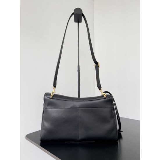Special Grade Replica Balenciaga Rodeo Medium Shoulder Bag in Black and Gold Clone Sale