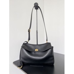 Special Grade Replica Balenciaga Rodeo Medium Shoulder Bag in Black and Gold Clone Sale