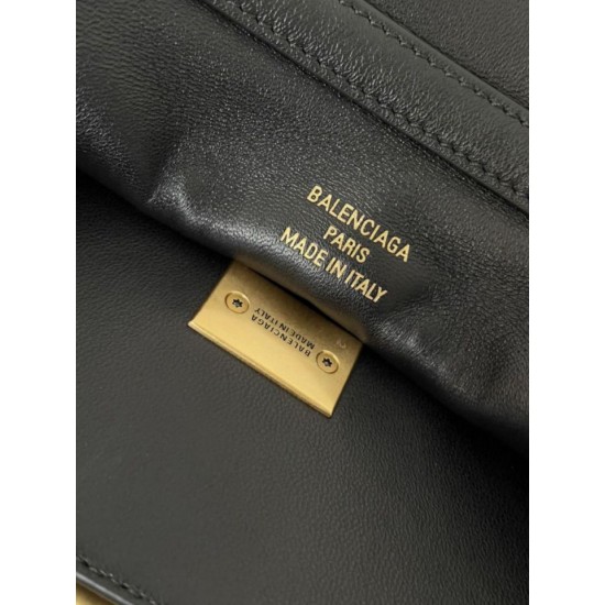 Special Grade Replica Balenciaga Rodeo Medium Shoulder Bag in Black and Gold Clone Sale