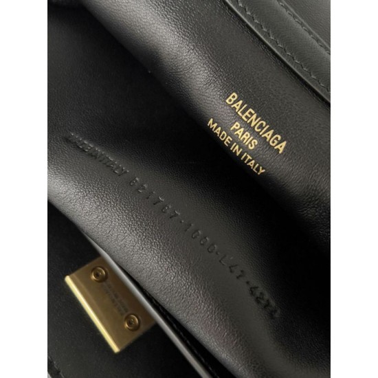 Special Grade Replica Balenciaga Rodeo Medium Shoulder Bag in Black and Gold Clone Sale