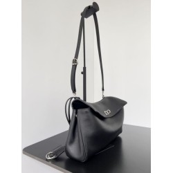 Special Grade Replica Balenciaga Rodeo Medium Shoulder Bag in Black and Silver Clone Sale