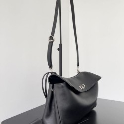 Special Grade Replica Balenciaga Rodeo Medium Shoulder Bag in Black and Silver Clone Sale
