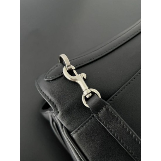 Special Grade Replica Balenciaga Rodeo Medium Shoulder Bag in Black and Silver Clone Sale