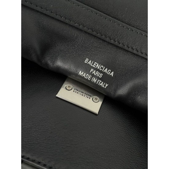 Special Grade Replica Balenciaga Rodeo Medium Shoulder Bag in Black and Silver Clone Sale