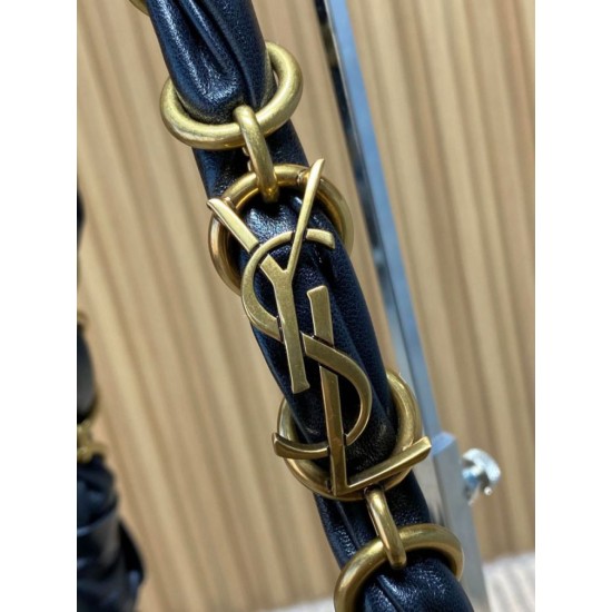Best Replica YSL Saint Laurent Amalia Hobo Bag in Black Fake At Cheap Price Special Grade Replica YSL Saint Laurent Amalia Hobo Bag in Black Clone Sale