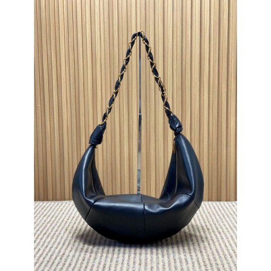 Best Replica YSL Saint Laurent Amalia Hobo Bag in Black Fake At Cheap Price Special Grade Replica YSL Saint Laurent Amalia Hobo Bag in Black Clone Sale