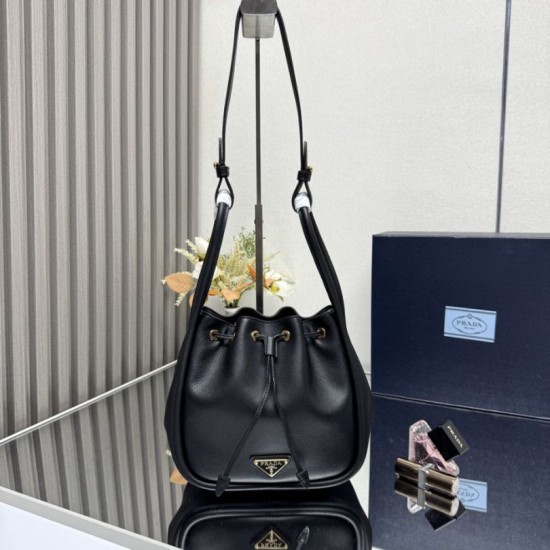 Special Grade Replica Prada Darling Mini Bucket Bag 1BE087 in Black Clone Sale