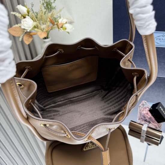 Best Replica Prada Darling Mini Bucket Bag 1BE087 in Brown Fake At Cheap Price Special Grade Replica Prada Darling Mini Bucket Bag 1BE087 in Brown Clone Sale