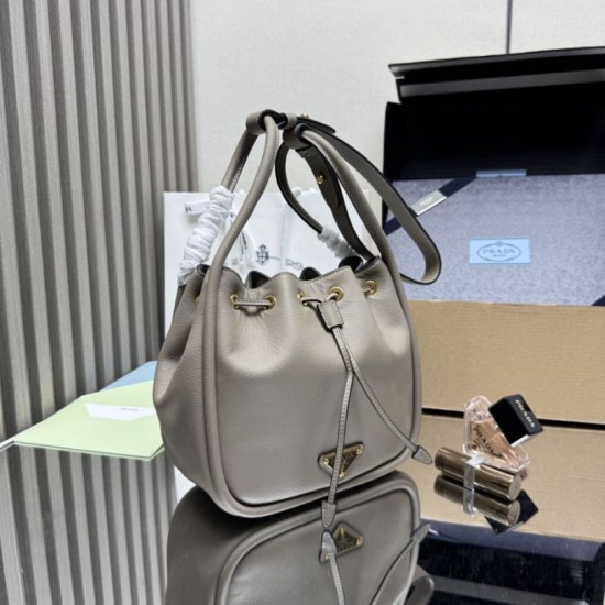 Best Replica Prada Darling Mini Bucket Bag 1BE087 in Gray Fake At Cheap Price Special Grade Replica Prada Darling Mini Bucket Bag 1BE087 in Gray Clone Sale