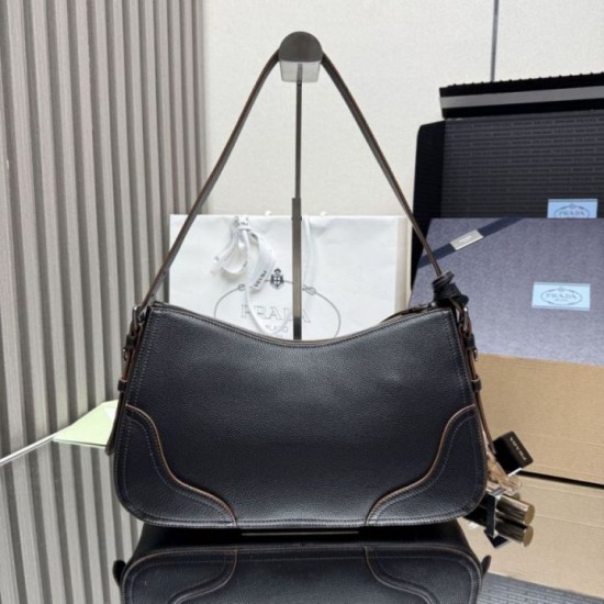 Special Grade Replica Prada Aimèe Classic Large Hobo/Shoulder Bag in Black Clone Sale