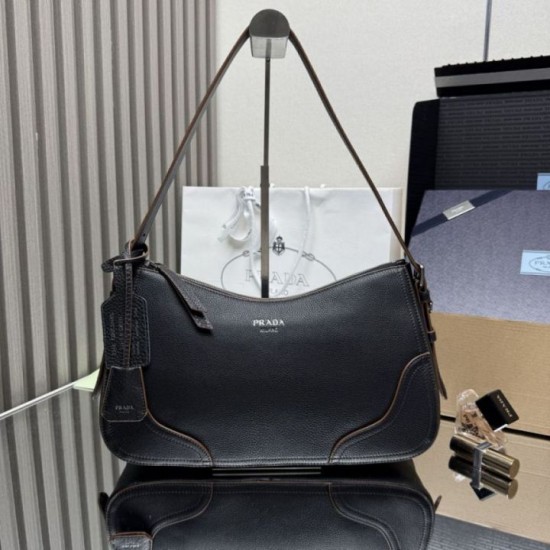 Special Grade Replica Prada Aimèe Classic Large Hobo/Shoulder Bag in Black Clone Sale