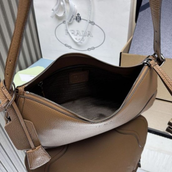 Special Grade Replica Prada Large Hobo/Shoulder Bag Aimèe Classic brown Clone Sale