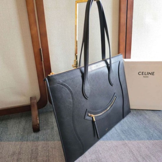 Special Grade Replica Celine Flat Cabas travel bag in black Clone Sale