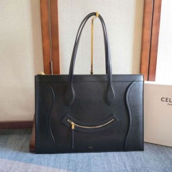 Special Grade Replica Celine Flat Cabas travel bag in black Clone Sale