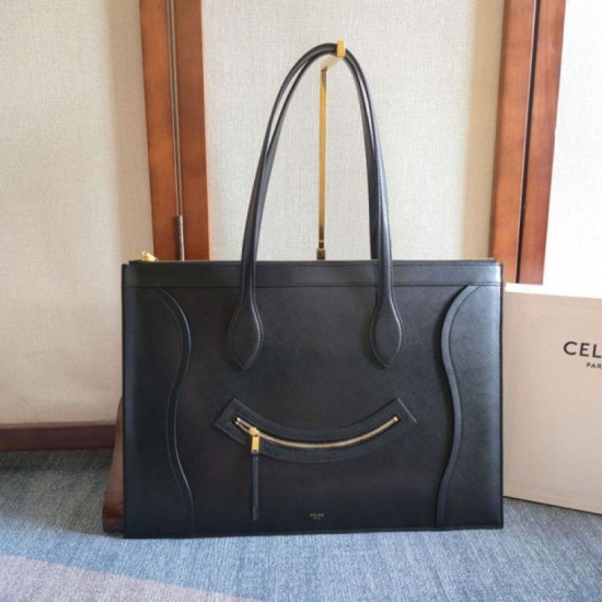 Special Grade Replica Celine Flat Cabas travel bag in black Clone Sale