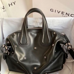 Special Grade Replica Givenchy Nightingale bag with silver-tone cross details in black Clone Sale