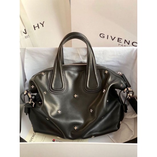 Special Grade Replica Givenchy Nightingale bag with silver-tone cross details in black Clone Sale