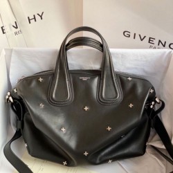 Special Grade Replica Givenchy Nightingale bag with silver-tone cross details in black Clone Sale