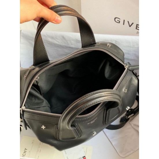 Special Grade Replica Givenchy Nightingale bag with silver-tone cross details in black Clone Sale