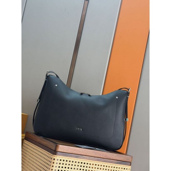 Special Grade Replica Men's Dior Large Slider Zipped Hobo Bag in Black Clone Sale