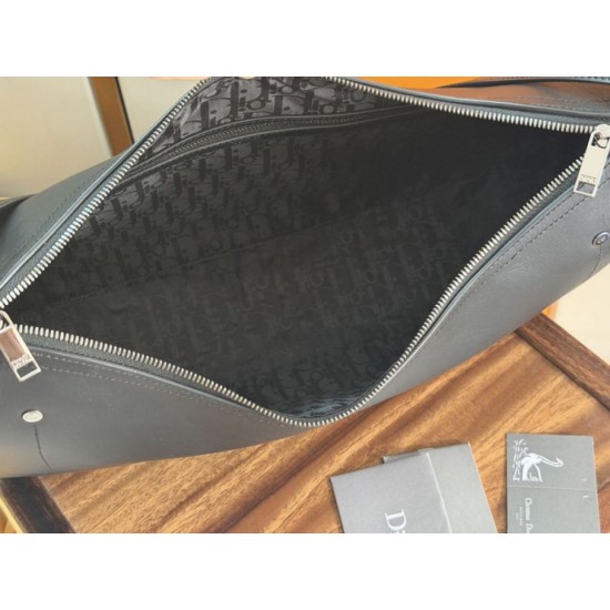 Special Grade Replica Men's Dior Large Slider Zipped Hobo Bag in Black Clone Sale